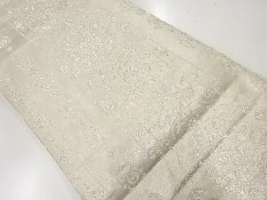 アンティーク　縞に花唐草模様織出し袋帯（材料）